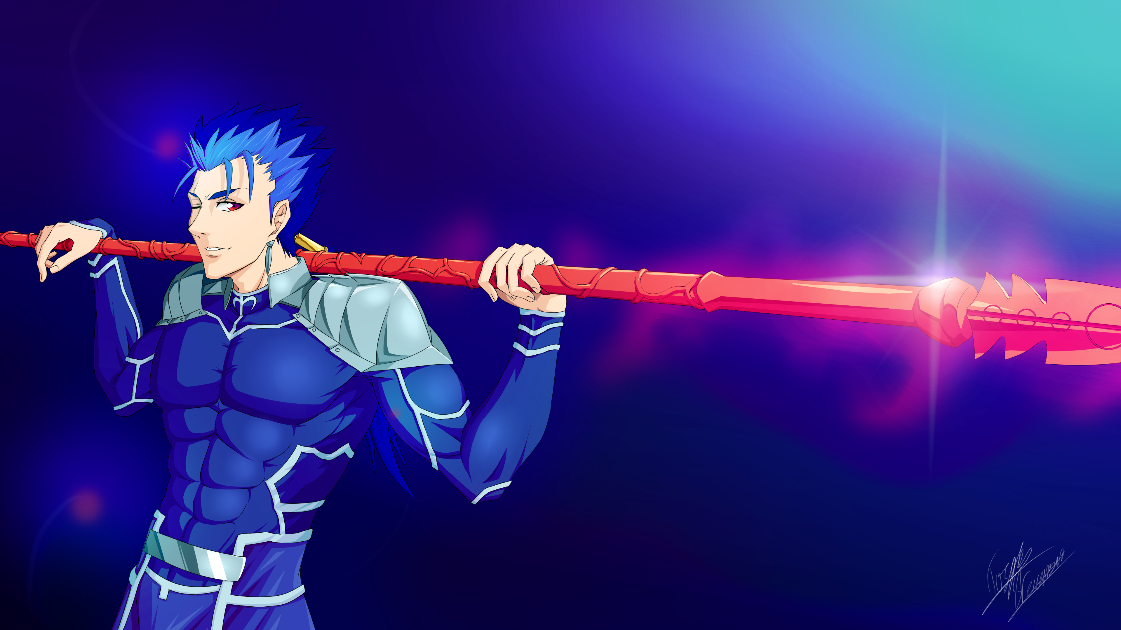 FAN ART - CuChulainn (Lancer) from Fate/Stay Night by mangaxai on