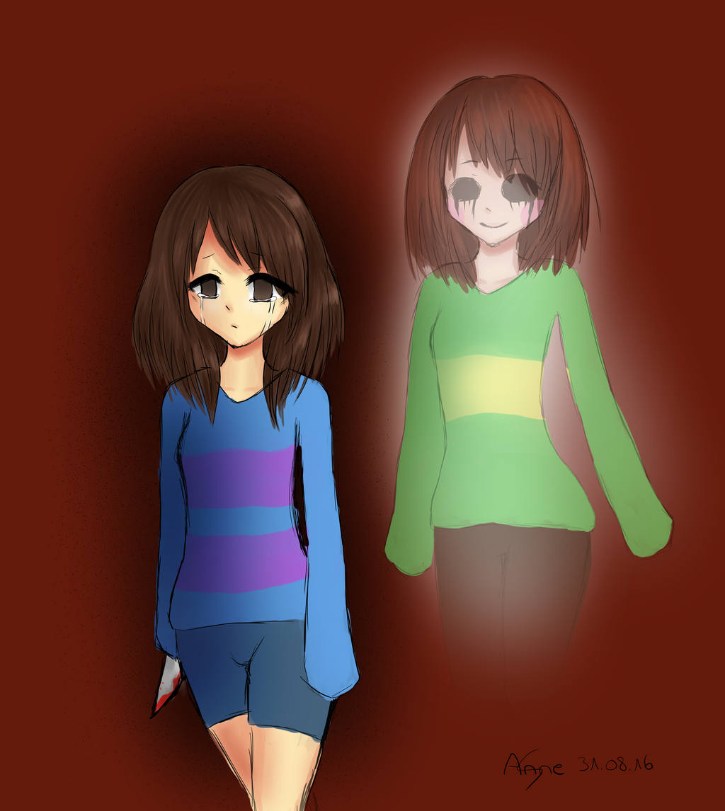 Frisk and Chara Genocide Undertale by AmayaYuna on DeviantArt. source: img0...