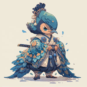 stasrozman chibi peacock ninja. Ukiyo-e. 37c21e0a-