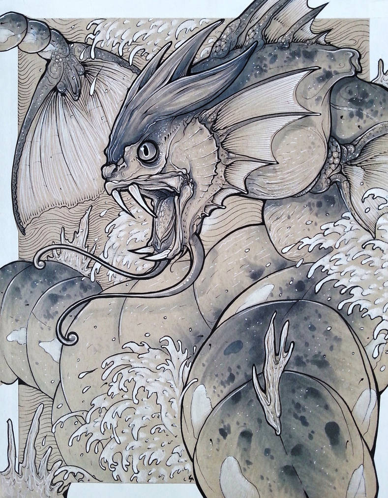Gyarados (uncolored) by Shon2 Gyarados (uncolored) by Shon2