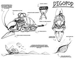 Digopod - Steampunk Robot Design