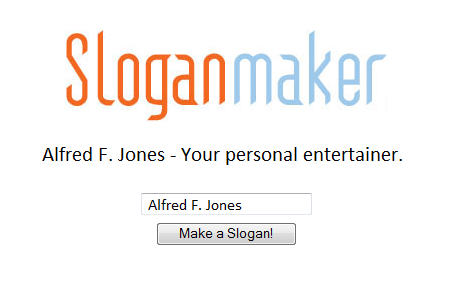 Slogan Maker: Alfred F. Jones