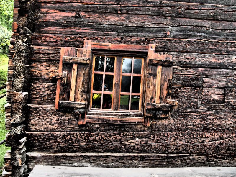 The window of an old house.