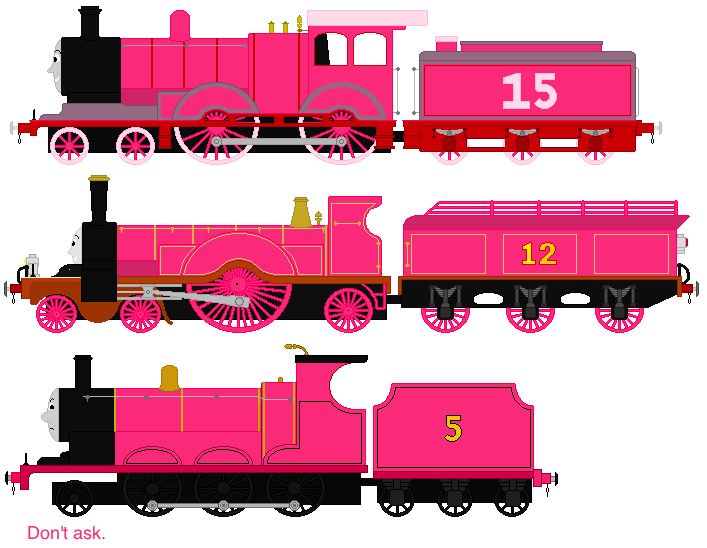 Pink Engine Drawing 3 Pink Engines by steamdiesel on DeviantArt