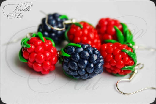 Blackberry and Raspberry Earrings