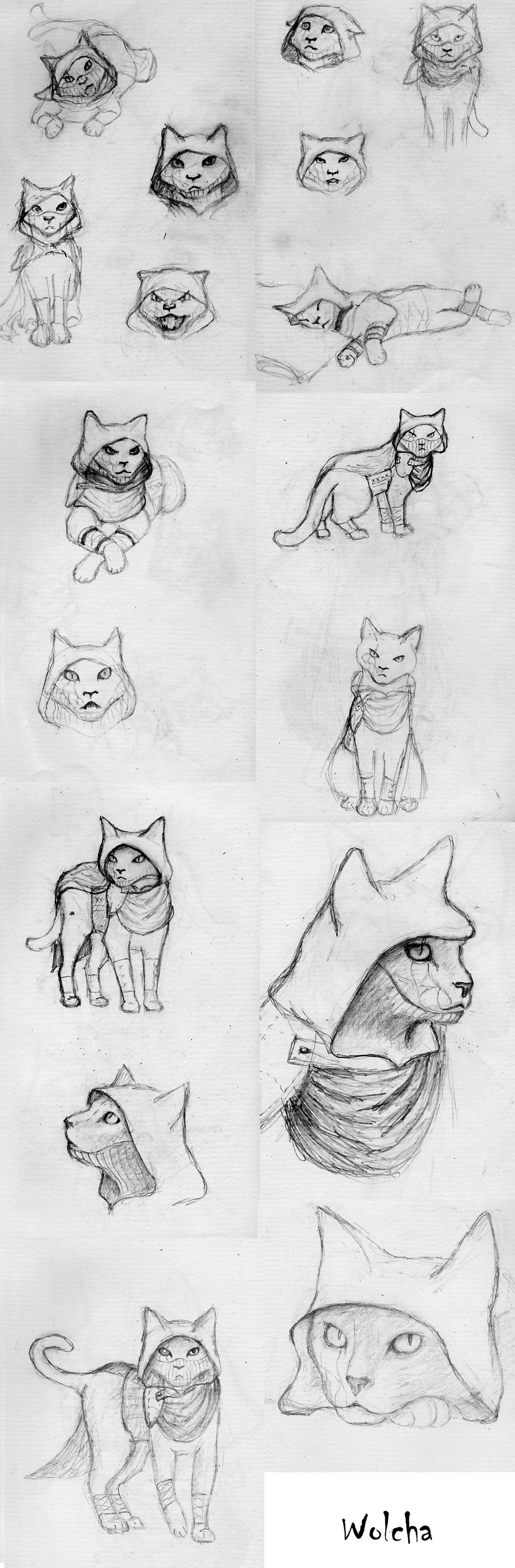 Garrett cat (sketch dump) 2