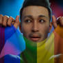 Chris in rainbow flag