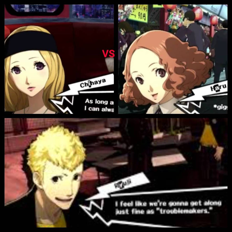 Chihaya vs Haru over Ryuji by renhob27 on DeviantArt