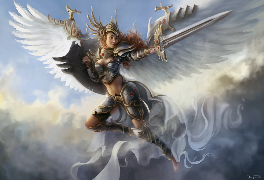 Commission: Valkyrie by Jorsch on DeviantArt Norse Valkyrie Painting. 