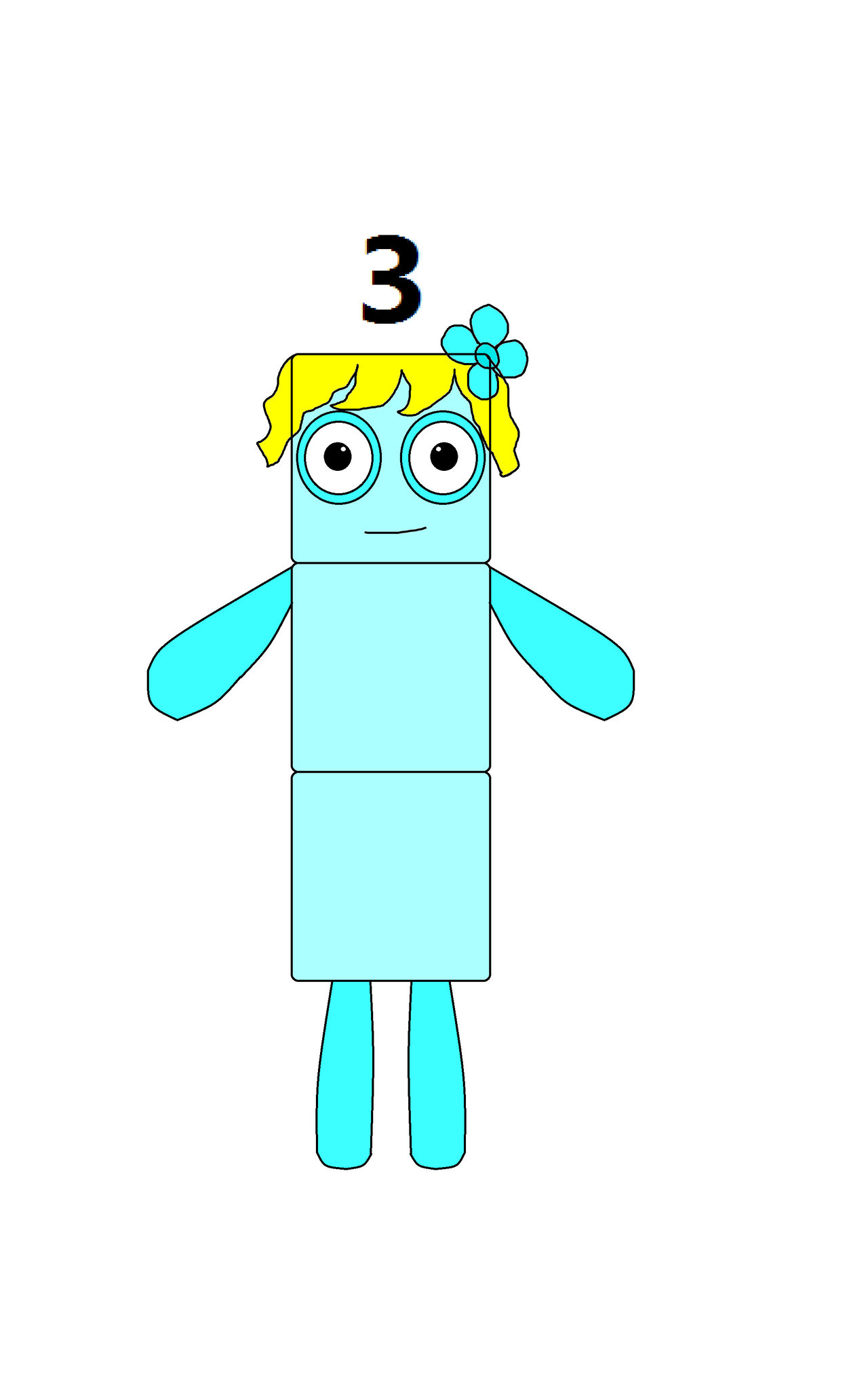 Numberblocks three girl Lucy by Vinaxiuzhen on DeviantArt