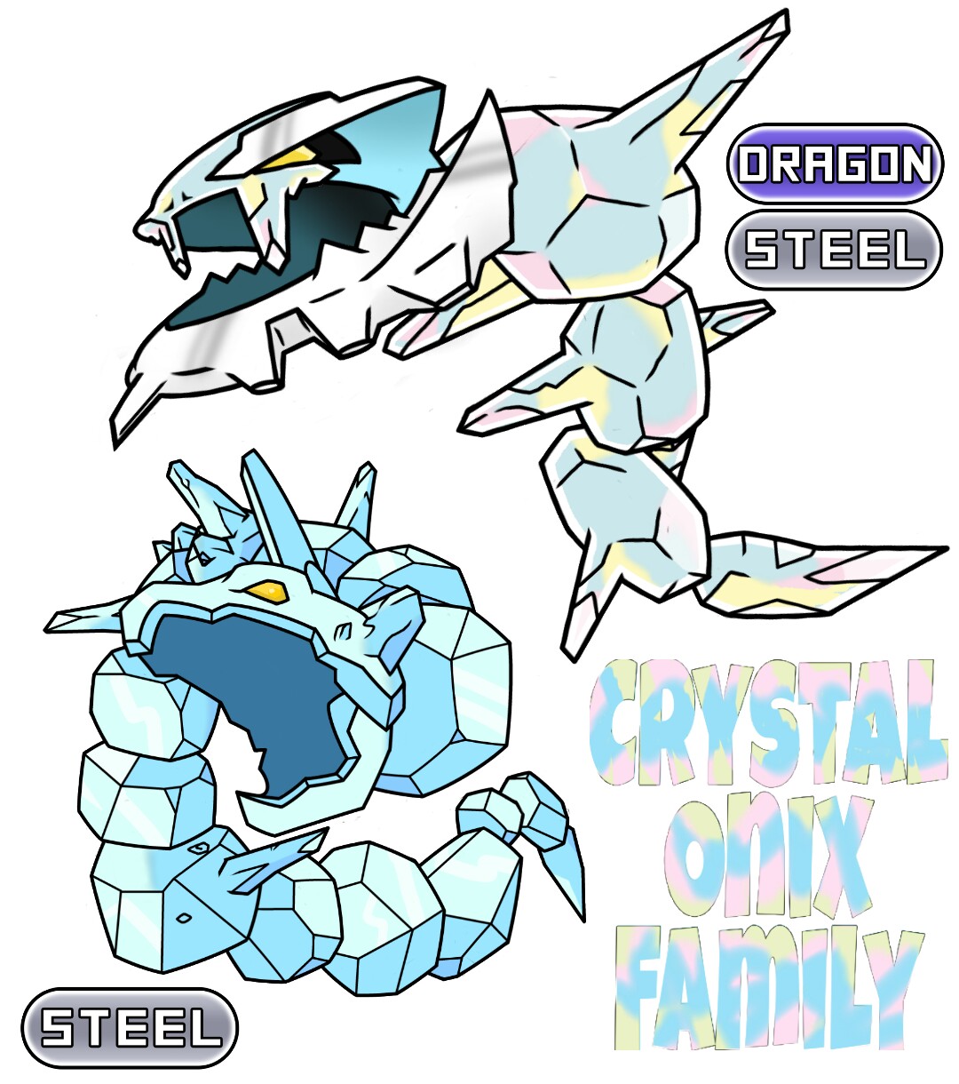 Crystal Onix and Crystal Steelix Custom Variants! : r/PokemonROMhacks