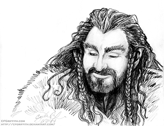 Thorin Smiling Easter Sketch