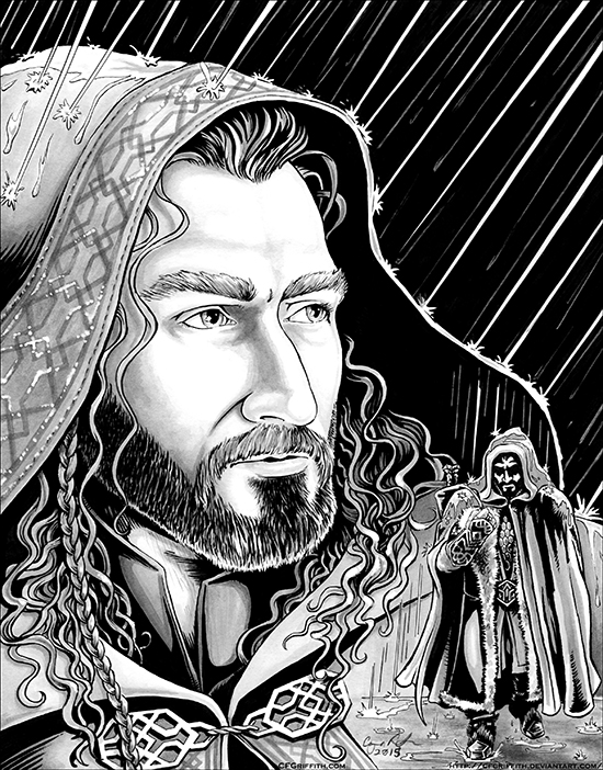 Cloaked Thorin in the Rain