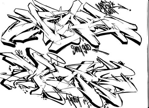 Meas7 Graffiti Sketchs