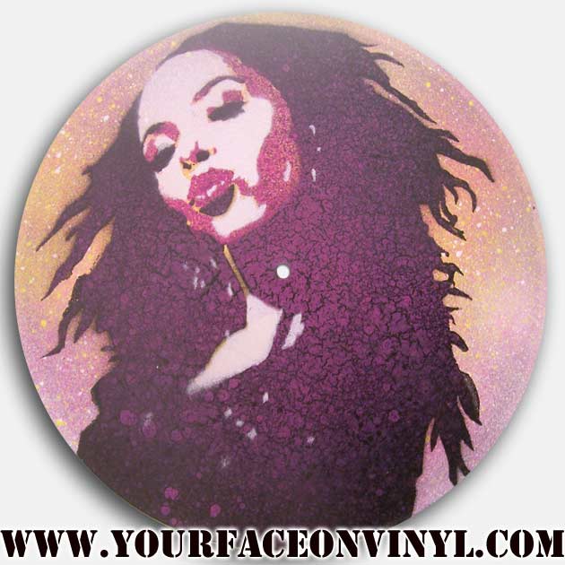 Aaliyah stencil on record