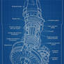 CFM56-3 Engine Cutaway Blueprint Poster-1