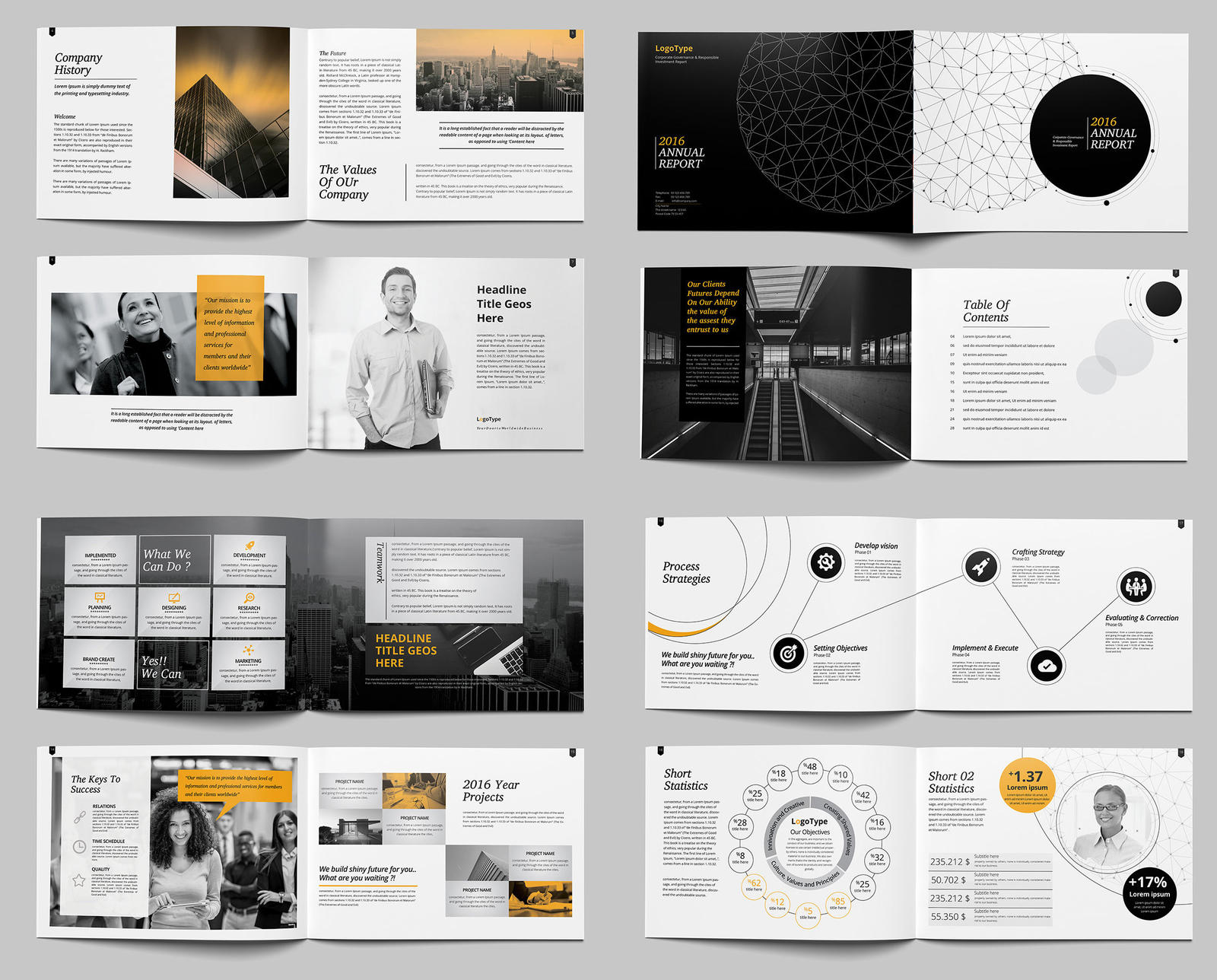 Landscape Annual Report Brochure Template InDesign by designelements on ...