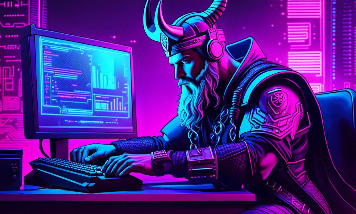 Viking using a computer by Coolboysuvi on DeviantArt