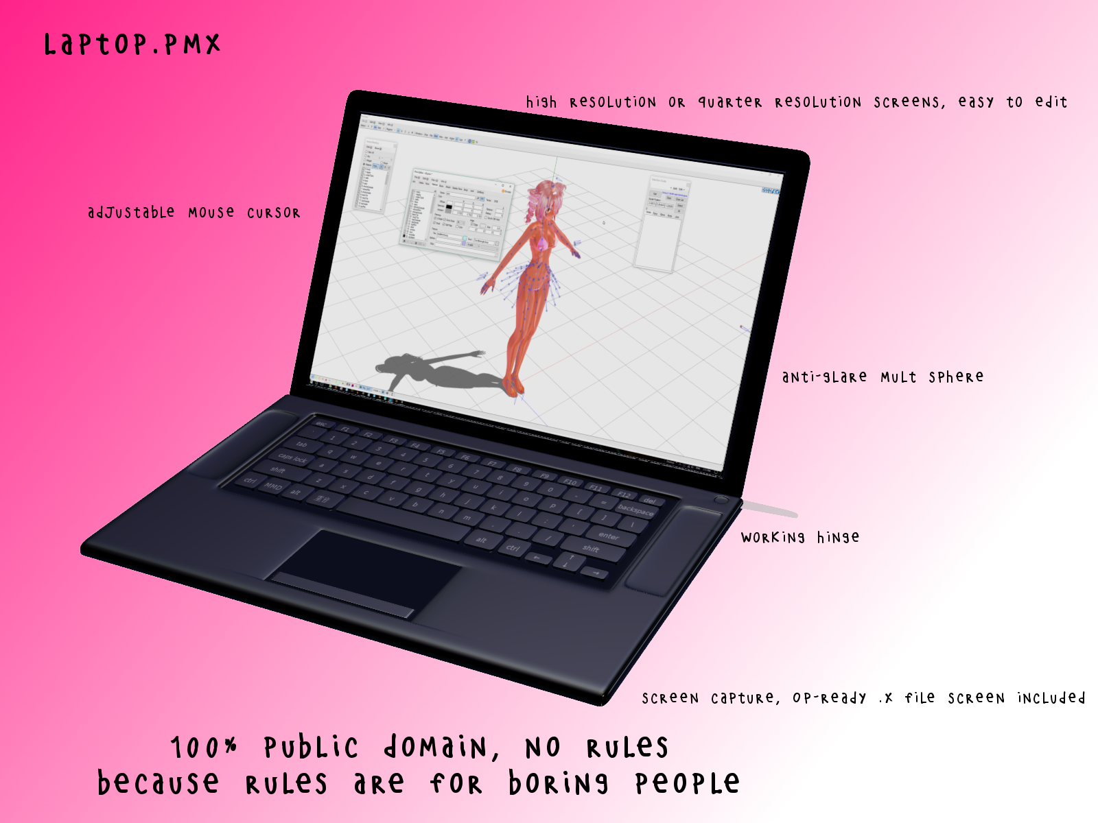 Laptop.pmx for MMD