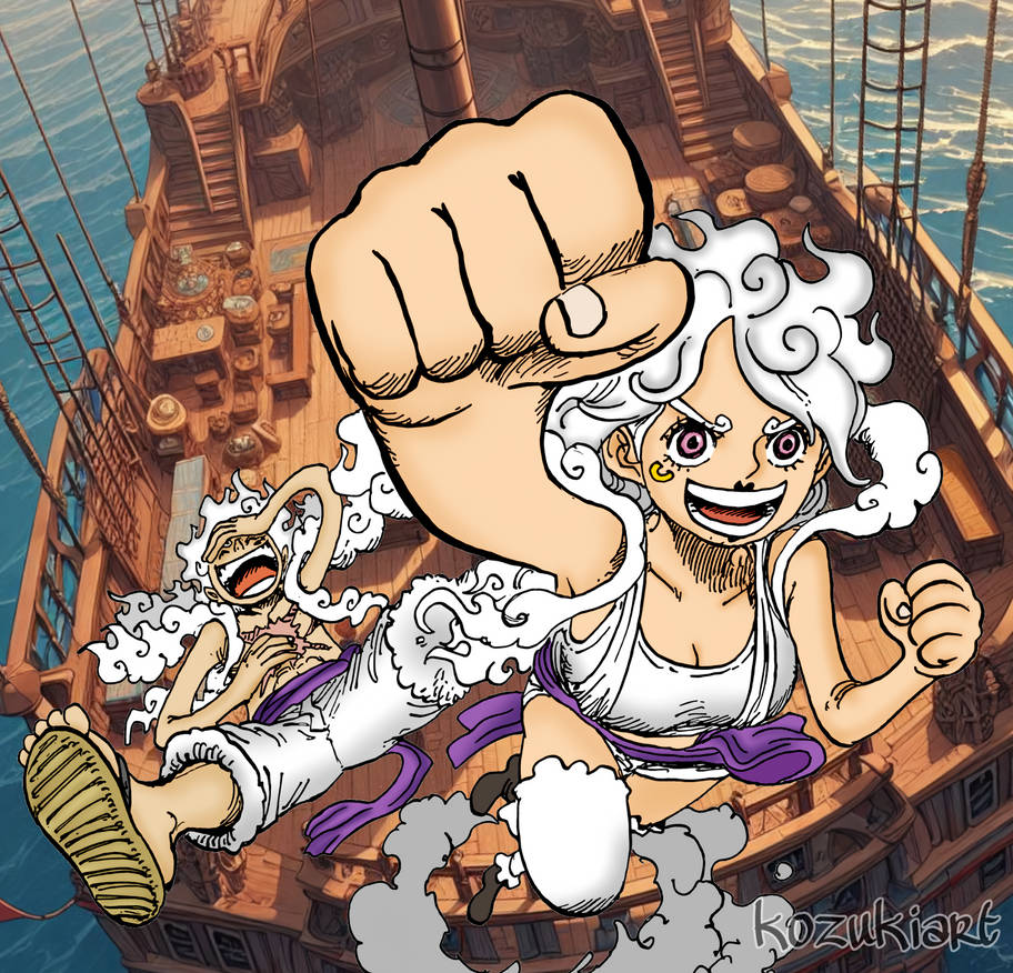 Luffy and Jewelry Bonney Gear Five by kozukiart on DeviantArt