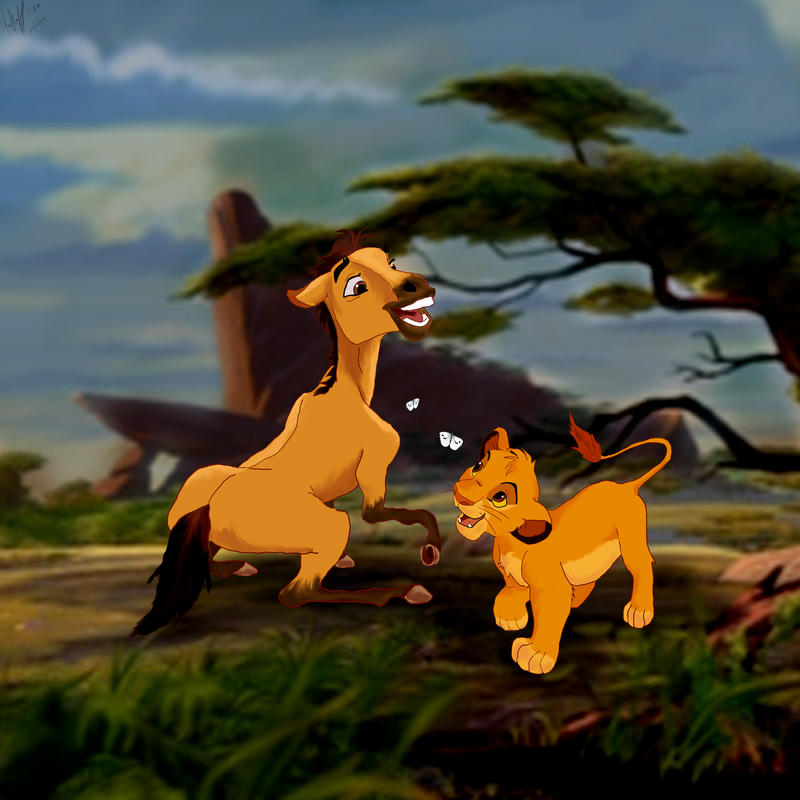simba meets spirit by l3nbak on DeviantArt