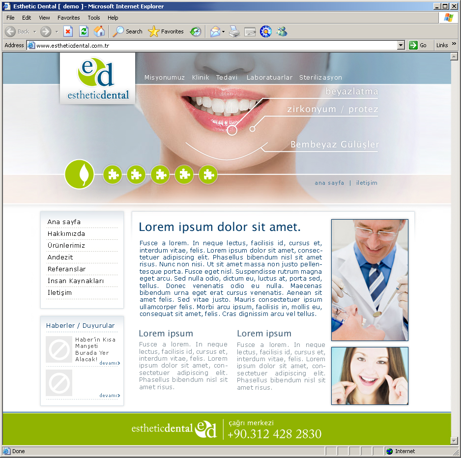 Esthetic Dental Web2 main page