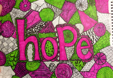 Hope zentangle in color