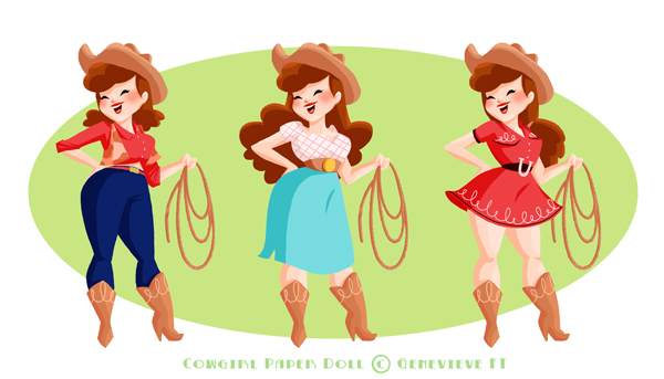 Cowgirl Paper Doll