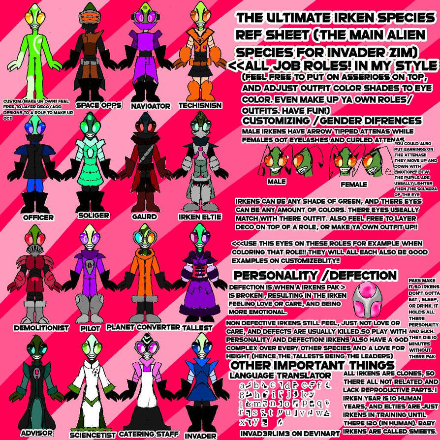 Irken Ranks Invader zim planet jackers species sheet thing!! by Invad3rLim3 on ...