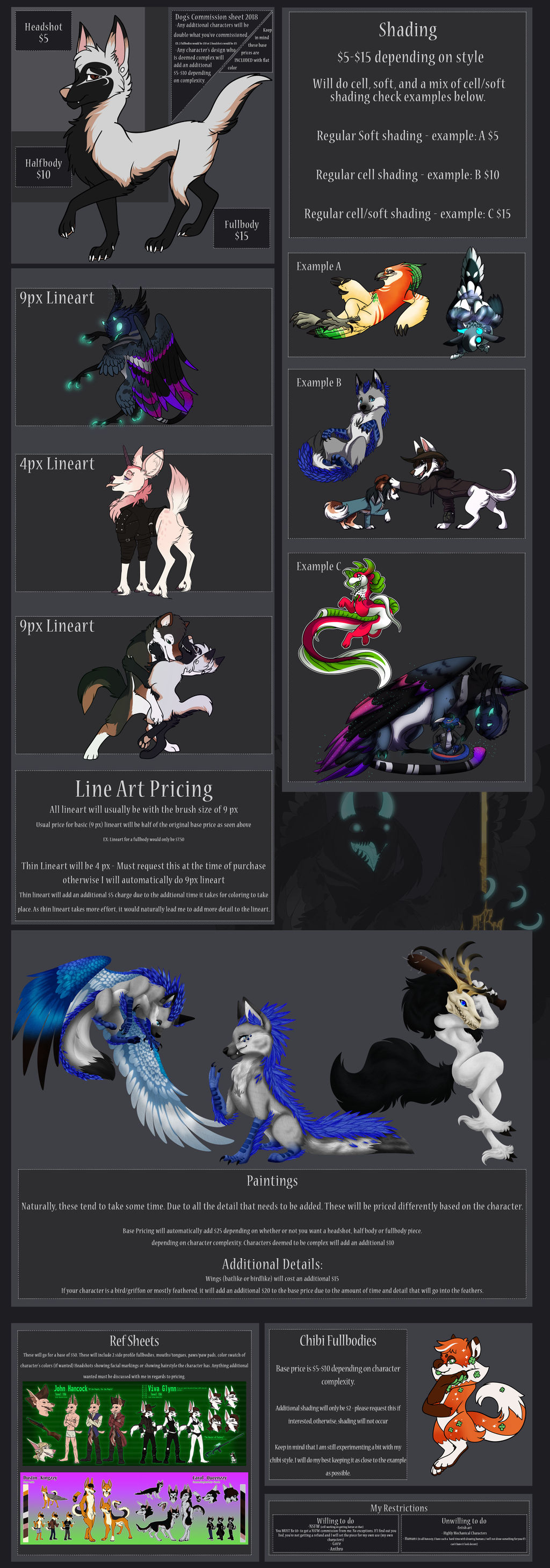 Commission Sheet 2018 (Commissions are open!)