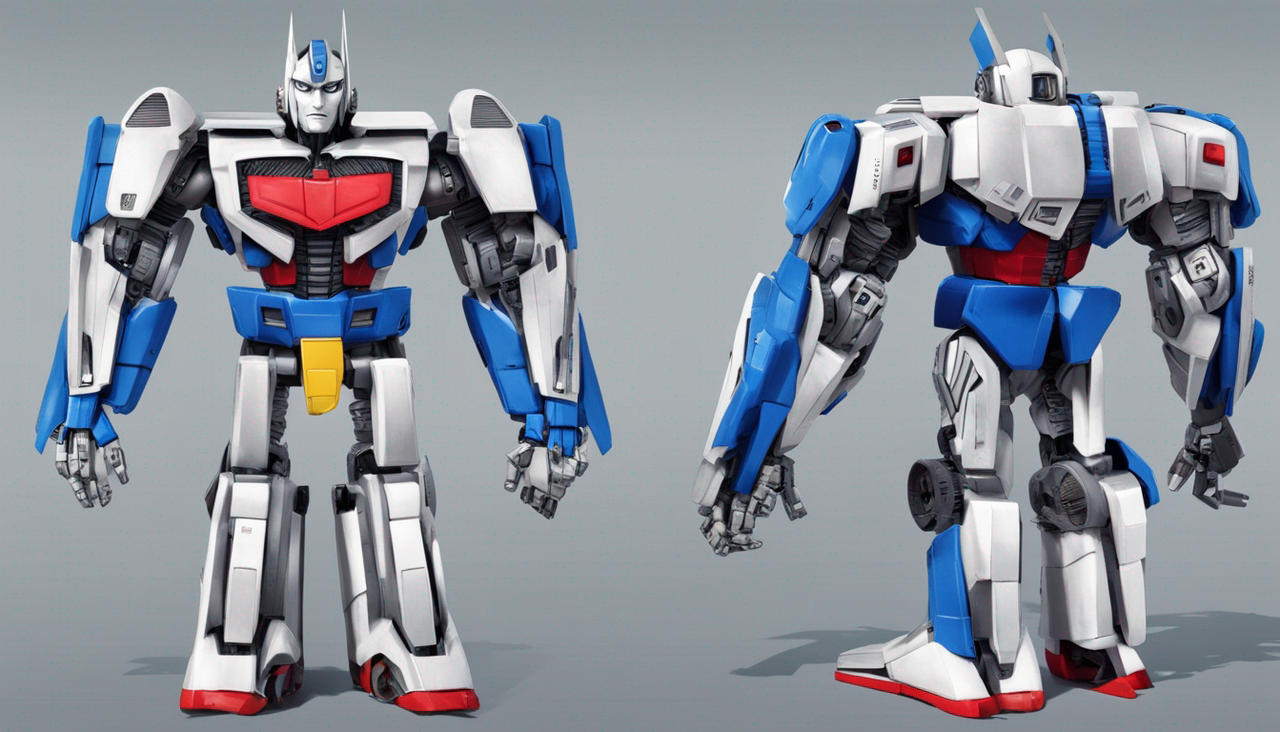 Acela train as an Autobot transformer (front/back)