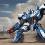 Acela train as an Autobot transformer