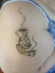 Too Much Coffee Man henna