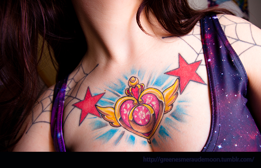 Sailor Moon Tattoo Moon Crisis Locket Chest Tattoo