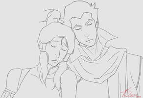 Mako and Drooling Korra (WIP)