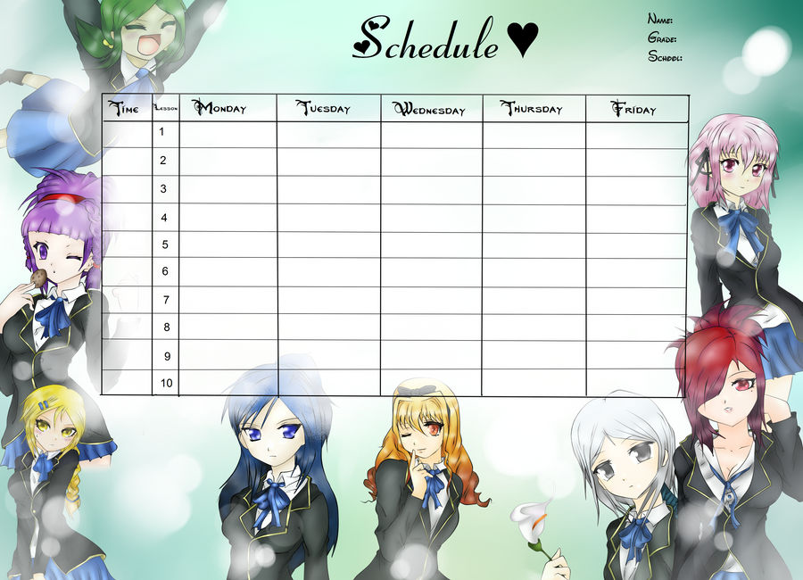 Manga Schedule by NarakuNoKeki93 on DeviantArt