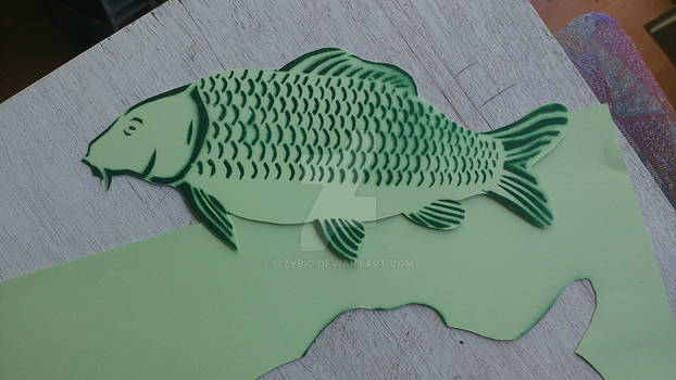 Cutting carp and spraypaint stencil