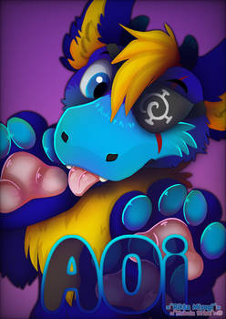 Aoi, Dutch Angel Dragon fursuit badge Neon