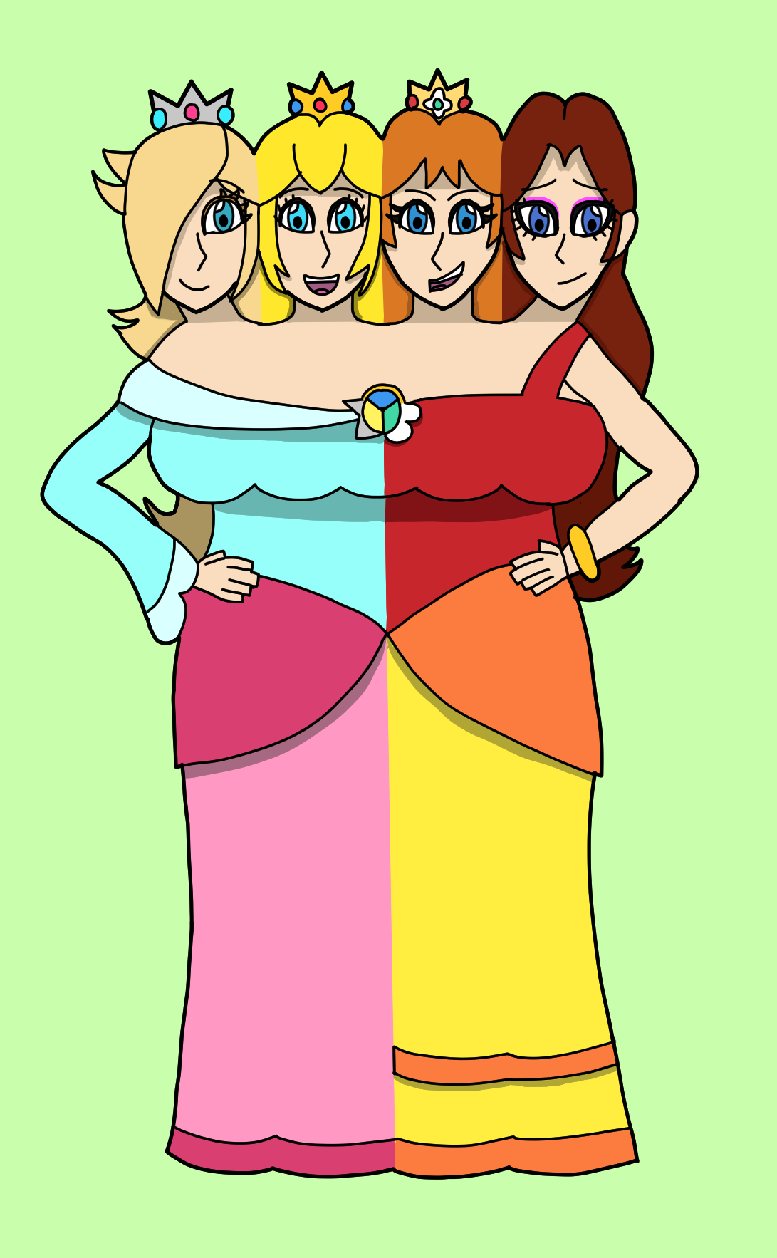 Art trade - Super Mario girls conjoined by mariobrosfan83 on DeviantArt