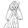 Gardevoir Lopunny conjoined - lineart