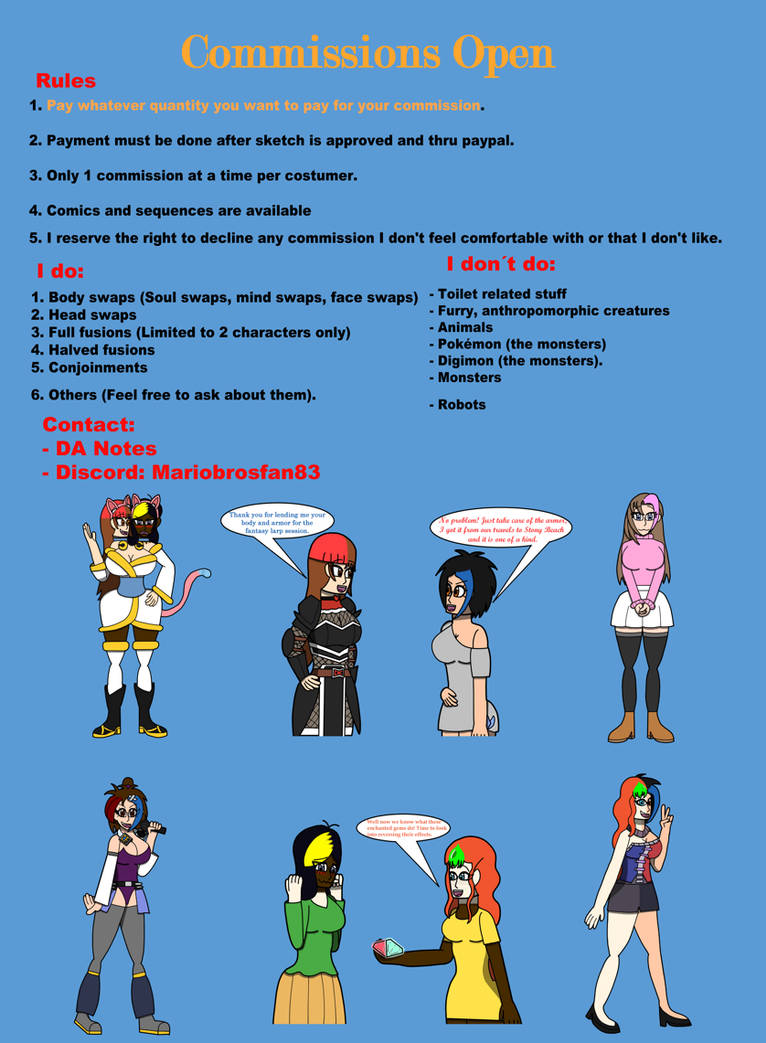 Comm catalog by mariobrosfan83 on DeviantArt