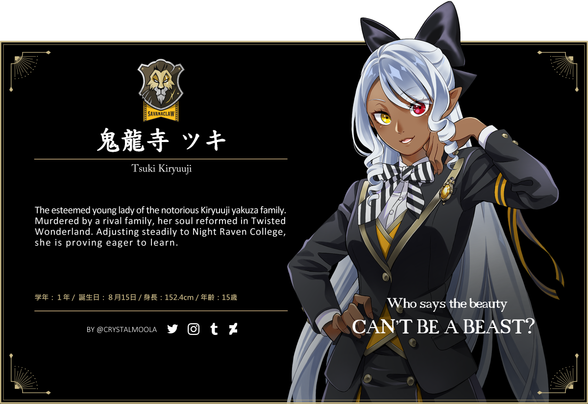 Twisted Wonderland OC Tsuki Bust by CrystalMoola on