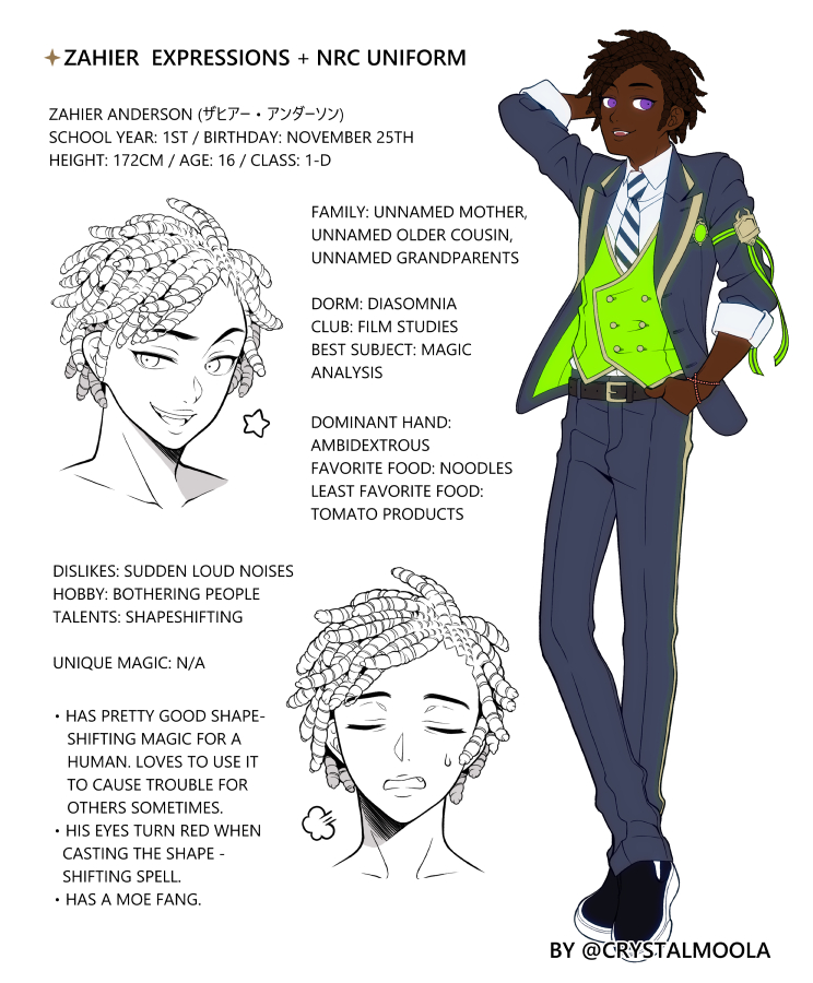 Zahier (Twisted Wonderland OC) by CrystalMoola on DeviantArt Zahier (Twisted Wonderland OC) by CrystalMoola on DeviantArt