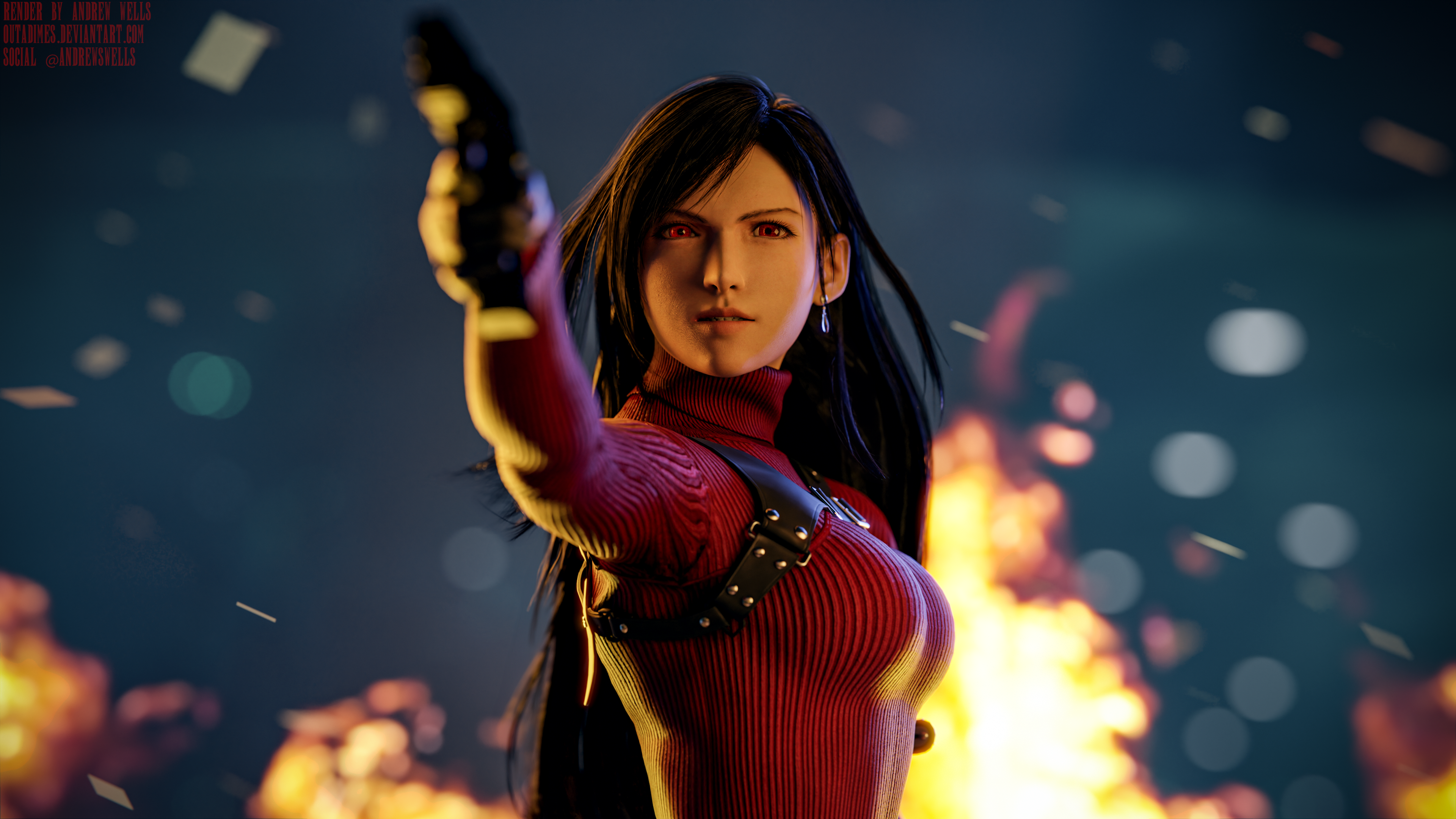 RE4 Remake Ada Wong outfit for Tifa at Final Fantasy VII Remake