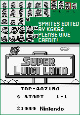 Super Mario Land: Luigi Sprites