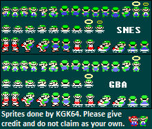 SMW Real Luigi Overworld Sprites