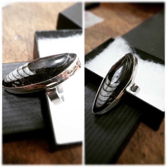 Orthoceras fossil in Sterling Silver