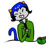 Nepeta laughing alone with salad