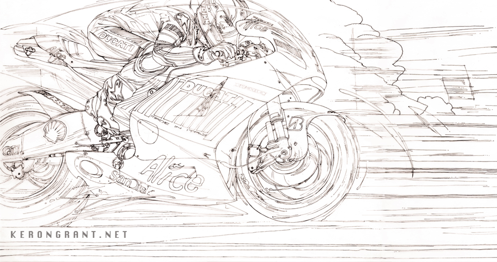 Casey Stoner line art