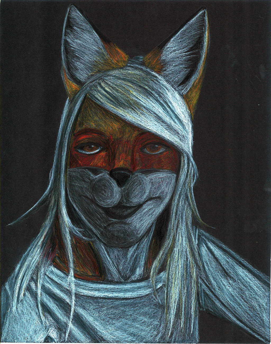 Elite the Fox Colored Pencil Portrait